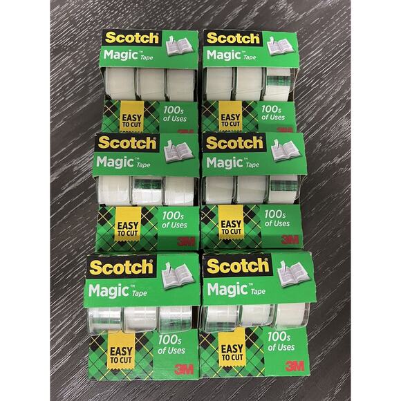 Scotch 3M Magic Tape Multipurpose Matte Finish 3/4" x 325" ea - 18 Rolls Total - Picture 1 of 4